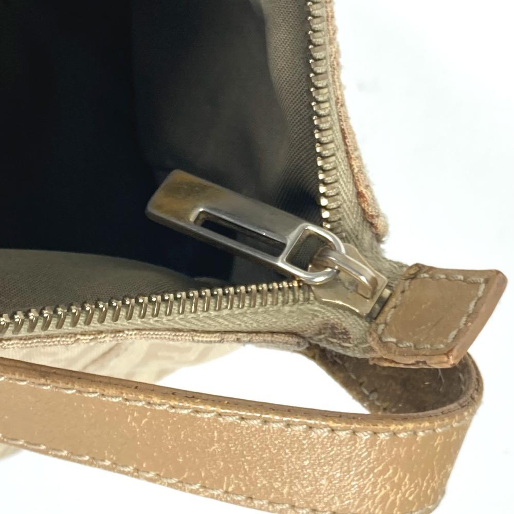 FENDI Zucchino Zucca logo bag Shoulder Bag Leather/Canvas Beige