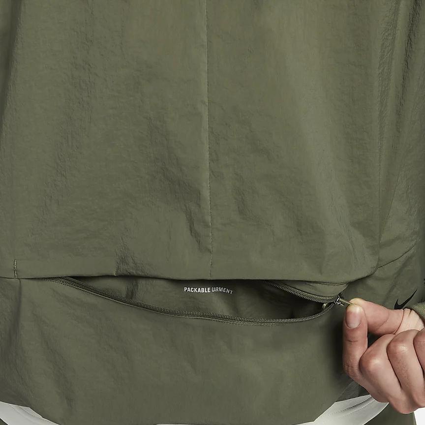 Nike Axis Performance System Wasserdichte Freizeitjacke mit Reißverschluss Herren Jacken Olivgrün FN3007-222