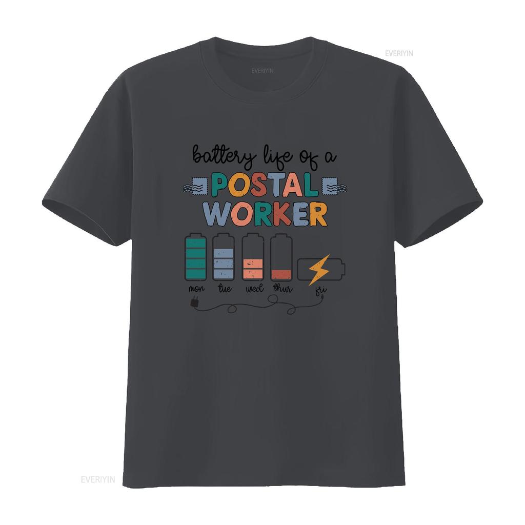 Battery Life Of Postal Worker T Shirt Mailunisex Mail Lady Carrier Vintage Soft Graphic Stretched Casual Stylish Homme
