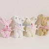 HX6F DIY Toy Doll with Bowknot and Star Rabbit Doll Stuffed DIY Accessories Soft Rabbit Keychain Pendant for Crafts