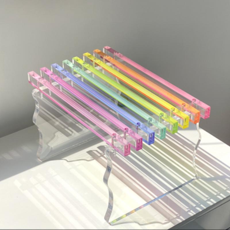 Acrylic Rainbow Transparent Stool - Nordic Style Entryway Shoe Bench, Creative Home Use for Bedroom and Balcony Furniture Bench