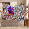 Coperta in Flanella Personalizzata Poppy Playtime, Testo Nome Stampato Personalizzato, Coperta Calda Morbida per Divano Letto