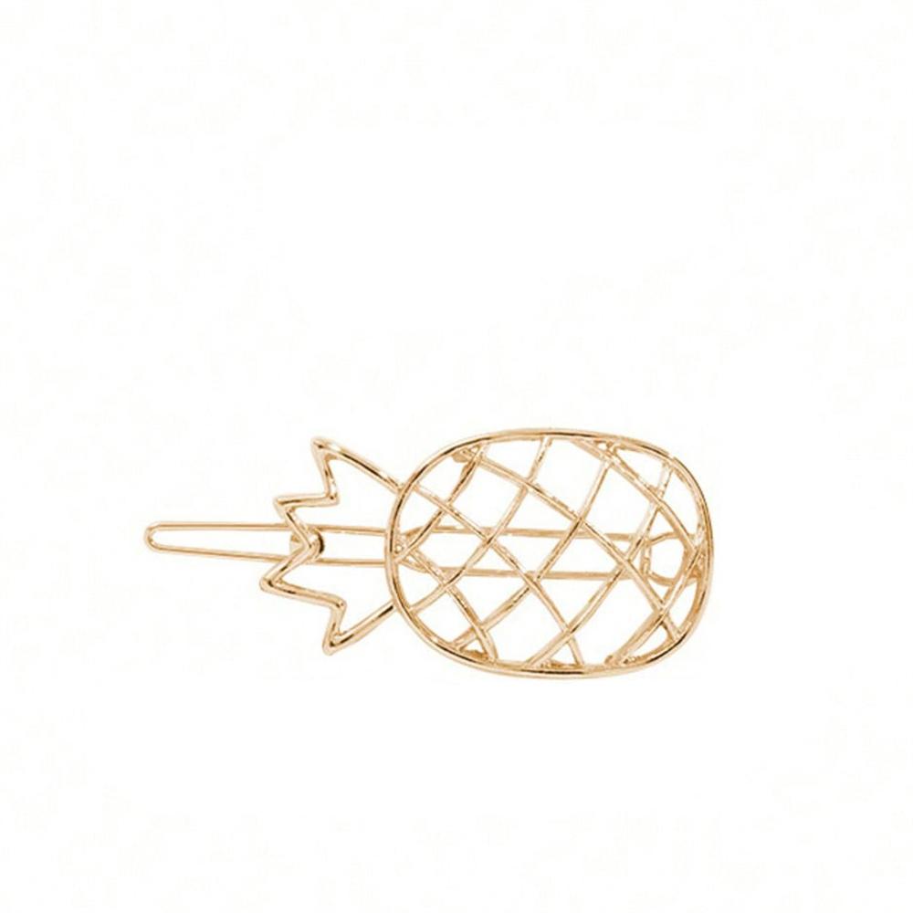 

1PC/2PCS Pineapple Hairpin Women Metal Frog Clip Word Clip Elegant Barrette Alloy for Ladies Hair Accessories