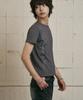 LANARCHIVE [0137] Side Lettering Rope Short Sleeve T-Shirt - Charcoal