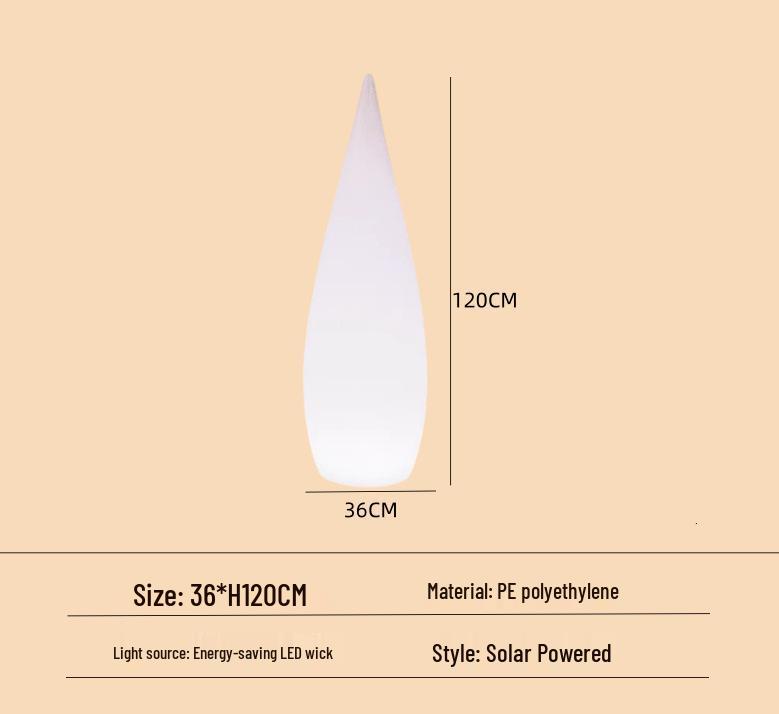 Luminous Teardrop Outdoor Floor Lamp: Perfect for Camping, Weddings, Gardens, Villas, Pools, and Paths