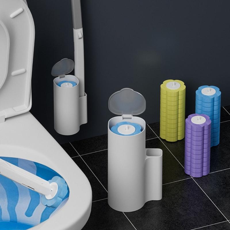 Toilet Wand Holder Designed for Convenient Use and Easy Maintenance Toilet Brush and Holder with Cleaner Refills