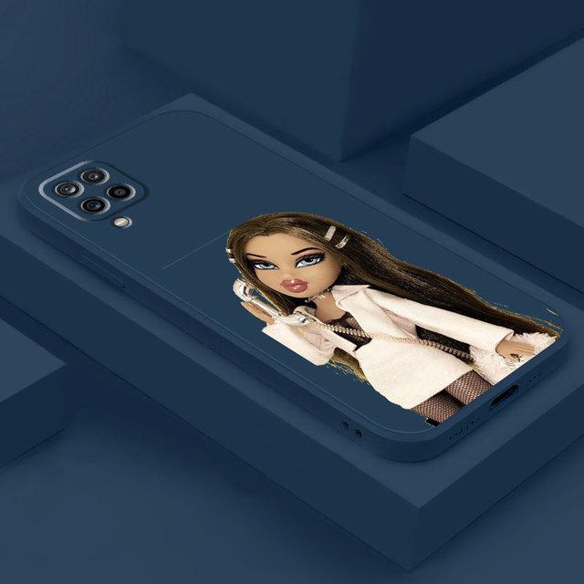 Pouzdro na telefon Doll Bratzs Square pro Samsung Galaxy A03s A71 A11 A31 A01 A21s A51 A02 A70 A50 A10 Tekutý silikonový kryt