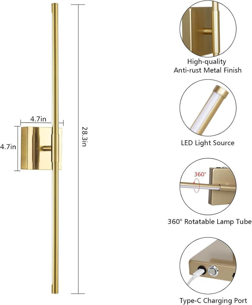 Remote-Controlled Rechargeable Three-Color Wall Light for Living Room, Bedroom, and Stairwell