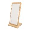 12 Slot Bamboo Necklace Display Stand White PU Panel Vertical Freestanding Jewelry Display Holder