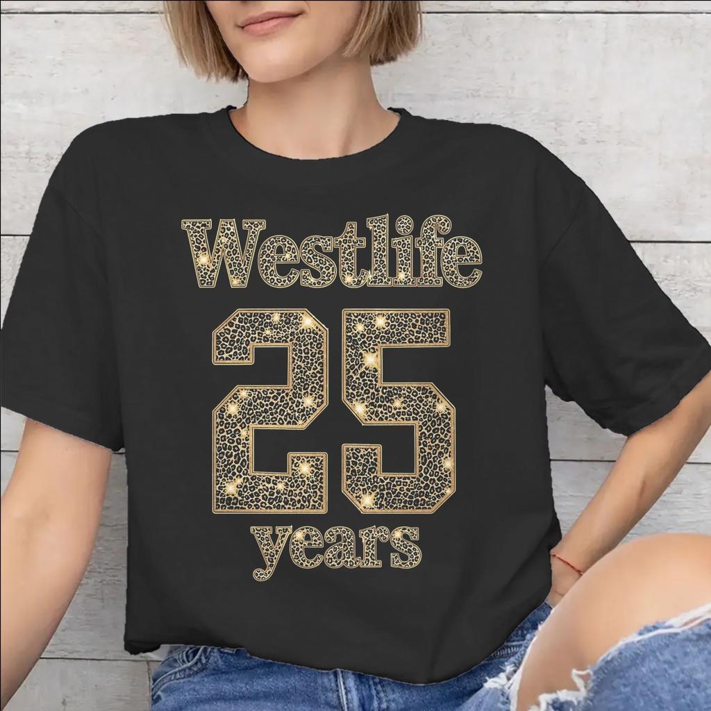 Westlife 25th Anniversary Tour 2026 Tee Shirt for Women Graphic Print T Shirts 100% Cotton Clothing