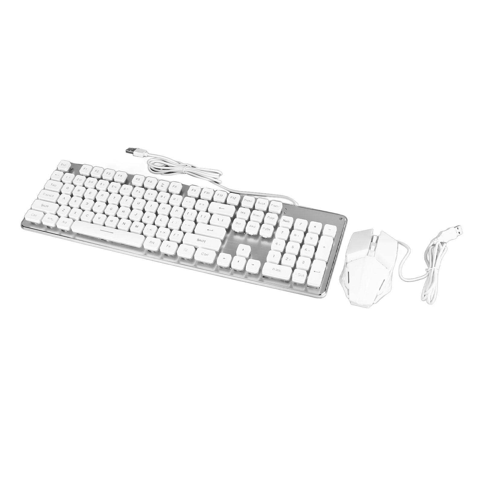 

Игровая клавиатура и мышь, набор проводных 104 клавиши с RGB-подсветкой для ПК, компьютера, офиса, работы, дома