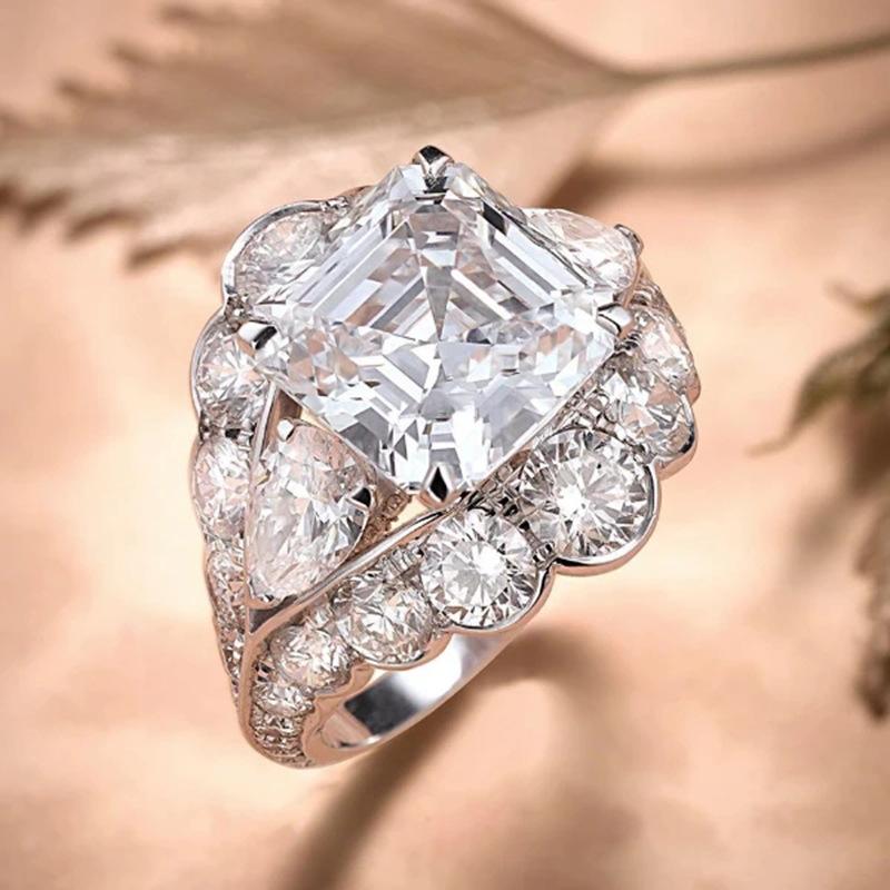 

European and American Women s Luxurious Zircon Ring, Sparkling Personality, Elegant Temperament, Women s Wedding Zircon 6
