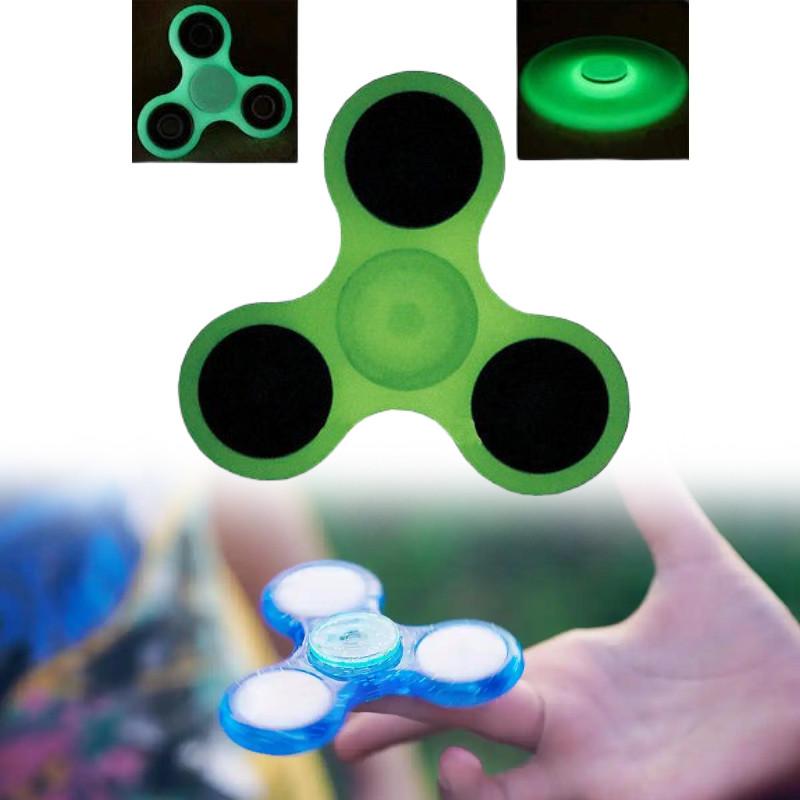 Green Spinner Triangle Children Glowing Decompression Toy Durable Gift