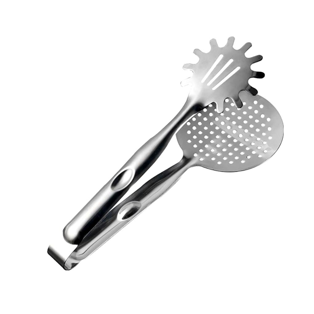 BBQ Thongs Stainless Steel Food Clip Steak Bread Clamp Kitchen Frying Oil Cooking Filter, 2010