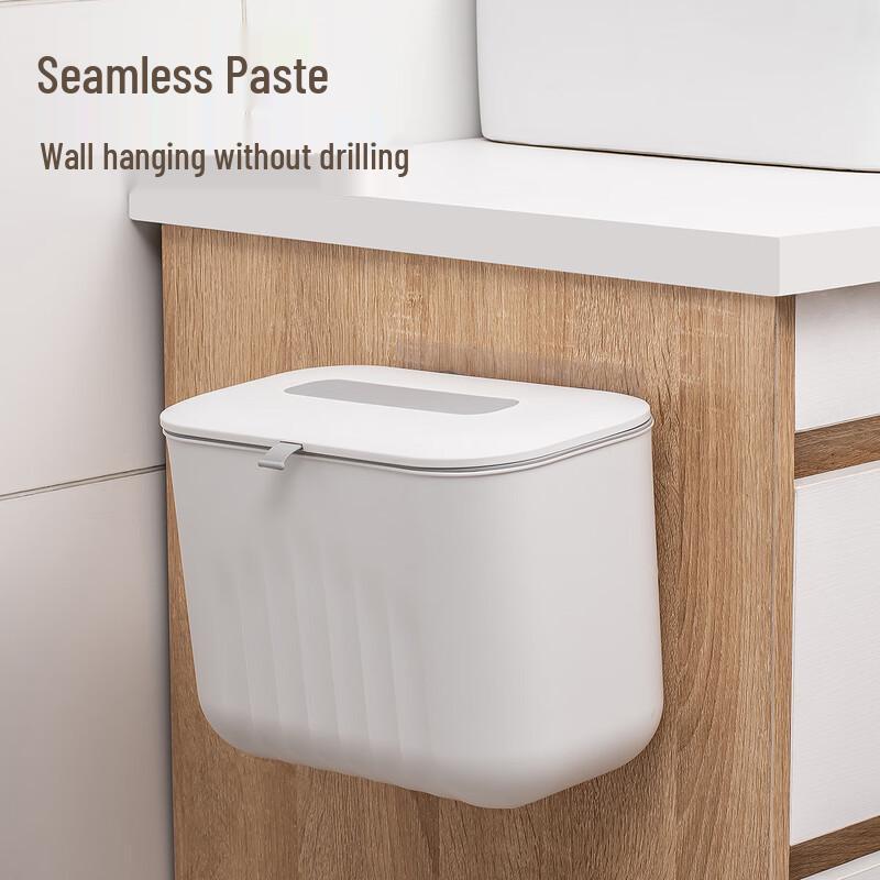 2-Pack Green 11L Wall-Mounted Kitchen Trash Cans with Lid