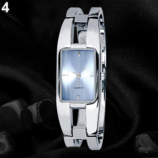 Women's Square Dial Changing Color Bracelet Bangle Quartz Fashion Wrist Watch