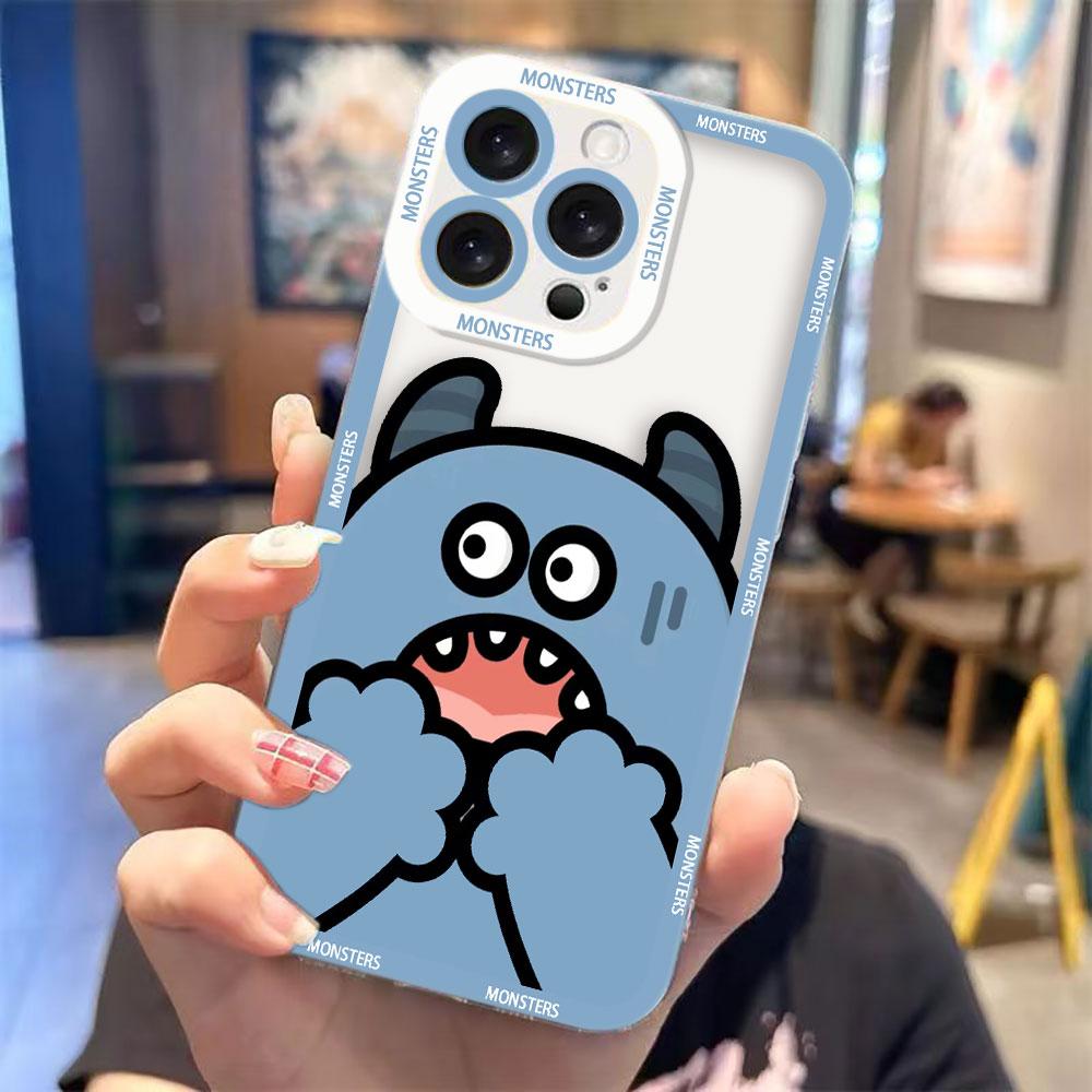 

Cute Little Monster Cover Clear Phone Case For iPhone Apple 17 AIR 16E 16 15 14 12 13 11 Pro Max Plus XR TPU DIY Shell Case Capa IPHONE17PROMAX