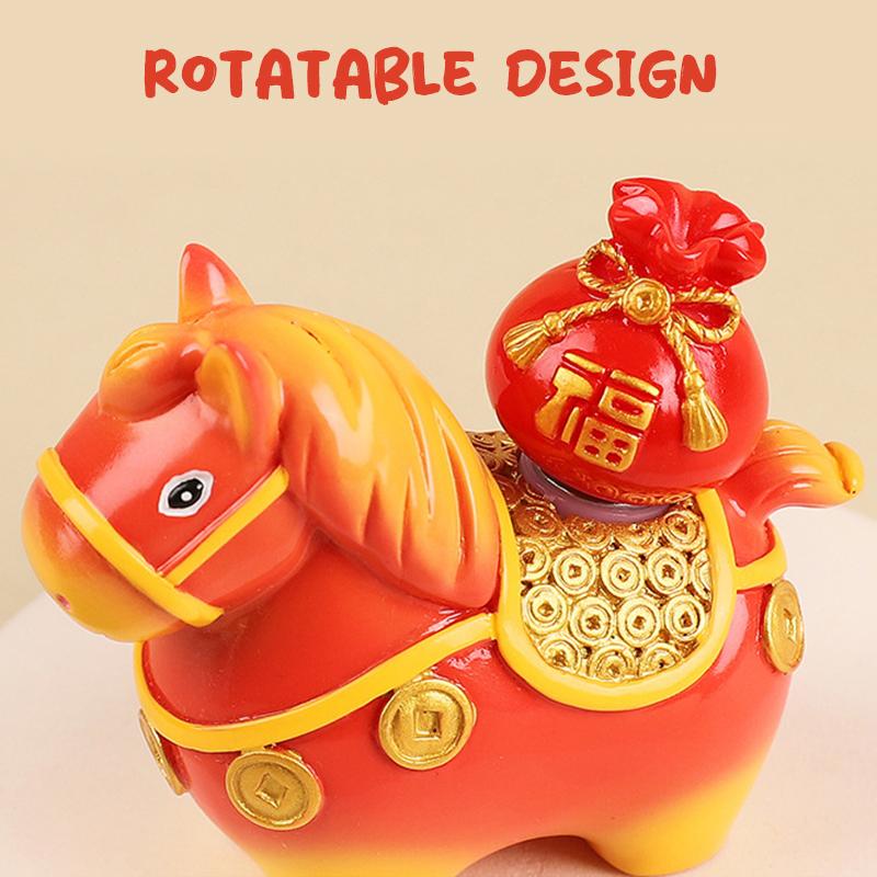 Zodiac Horse Ornaments Handcrafted Year Of The Horse Resin Cartoon Horse Statue Diy Craft