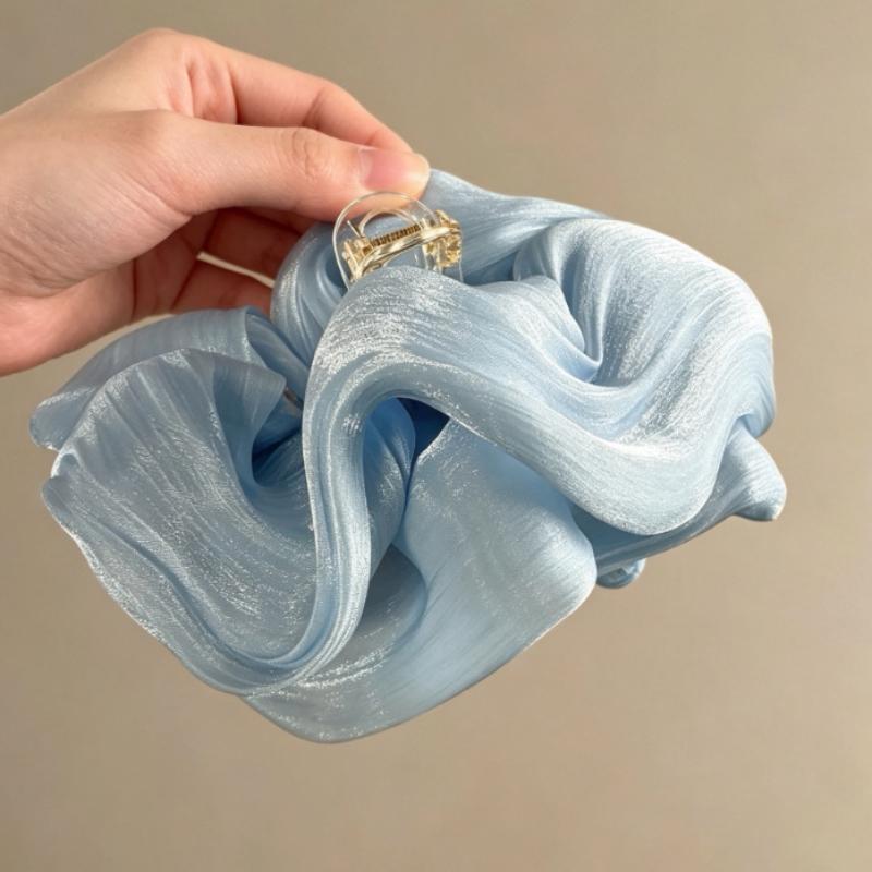 Korean Style Pleated Cloud Crab Claw Hair Clip Mesh Flower Bud Hair Clip Shark Clip Women Accessories