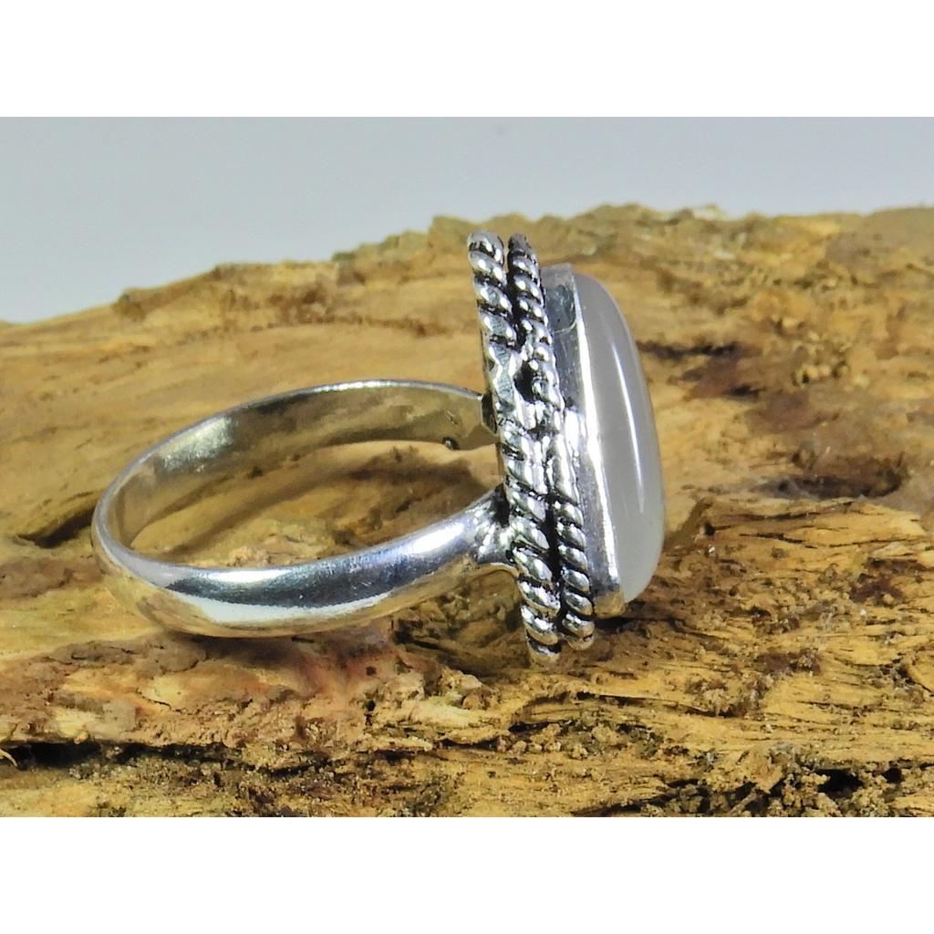 Natural Botswana Agate 925 Solid Sterling Silver Ring Size US-8.5 PG-170