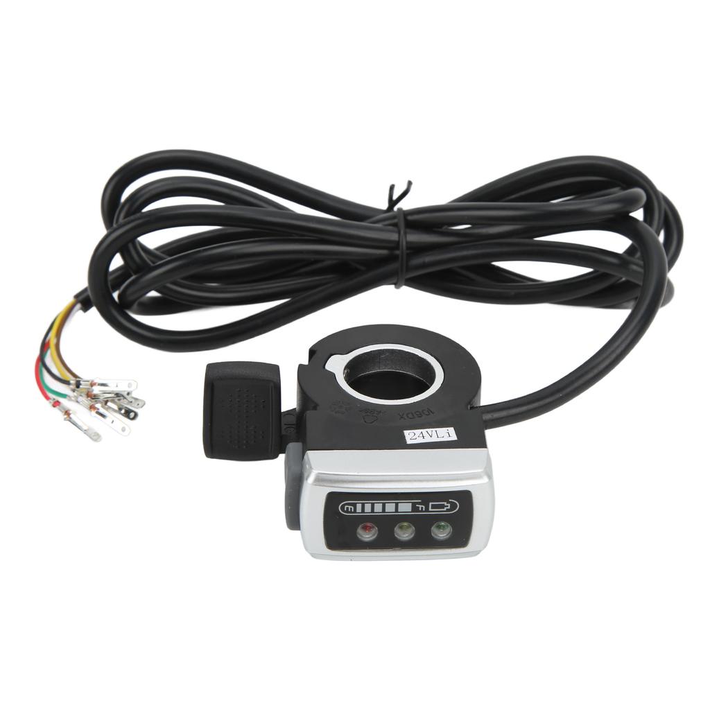 6 Wire Thumb Throttle with ONOFF Switch Battery Indicator 22mm Aperture for Electric Bike