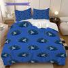 Blue Wolf Emblem Three-piece Set(1 * Duvet Cover + 2 * Pillowcase, Without core)Duvet Cover and Pillowcase Soft and Comfortable