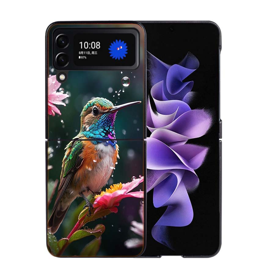 The Spirit of Hummingbirds Phone Case For Samsung Z Flip 7 6 5G Galaxy Z Flip4 Z Flip5 Z Flip3 Coque Black Hard PC Shell Protect