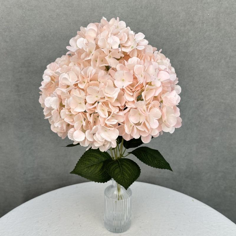 Hot Sale 5 Heads Artificial Hydrangea Bouquet Silk Hydrangea Burgundy Artificial Flowers Bouquet for Wedding Event Decoration