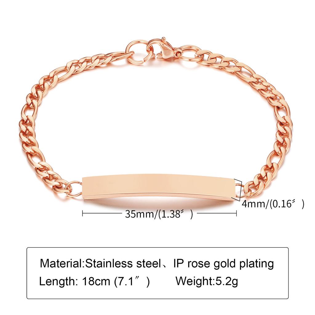 Personalized Bracelet Customizable Non Allergy Stainless Steel Bracelet for Men Women Free Engrave Name/letter/logo Custom Gifts