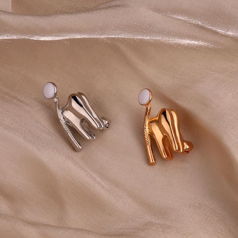 Zinc Alloy Tooth Shape Brooch Enamel Geometric Dentist Nurse Enamel Pins Backpack Badge Korean Style Clothing Accessories