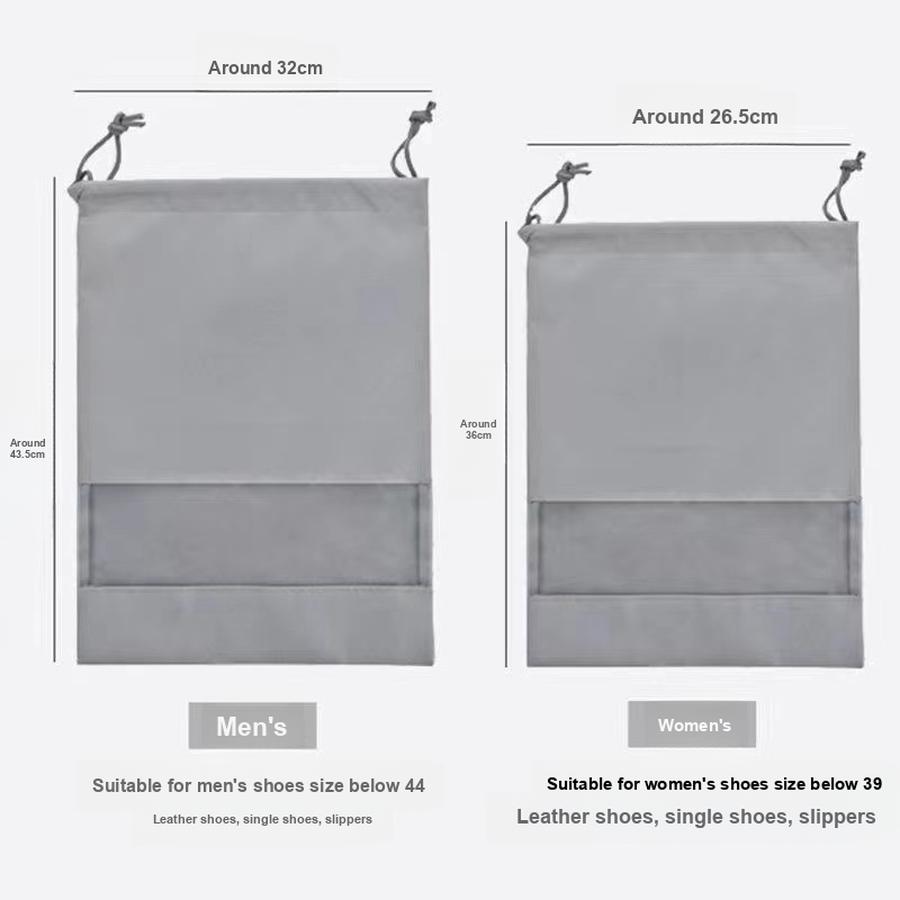 Non-woven Fabric Shoe Bag Storage Organizer with Drawstring for Travel, Dustproof, Home Use, Transparent Shoe Cover