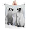 Penguin Blanket Soft Plush Blanket Lightweight Digitally Printed Flannel Blanket For Sofa Bed