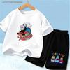 Thomas Train Kids Summer Matching Set Breathable Pure Polyester T-shirt Relaxed Loose Shorts Trendy All-match Outdoor Daily
