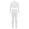 Girls Mock Neck Long Sleeve Mesh Patchwork Shiny Sequins Crop Top Elastic Waistband Leggings Jazz Dance