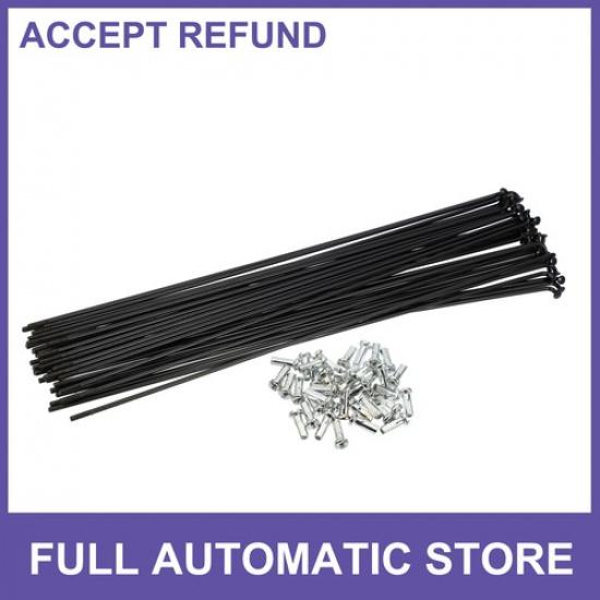 

40 Pcs 226mm x 2mm 14G J Bend Bike Bicycle Spokes with Nipples Universal Steel