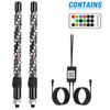 12V RGB LED Whip Lights 1FT Pair with Remote APP Control ATV UTV Off-Road