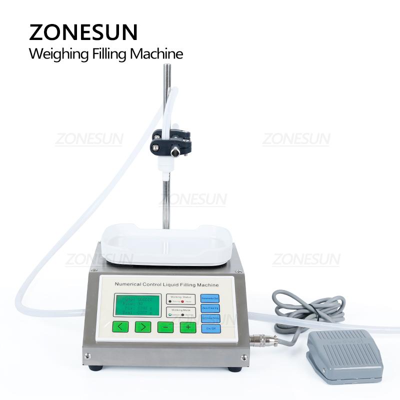 ZONESUN ZS-DP611W Semi-Automatic Diaphragm Pump Liquid Weighing Filling Machine For Beverage Water Essential Oil Perfume