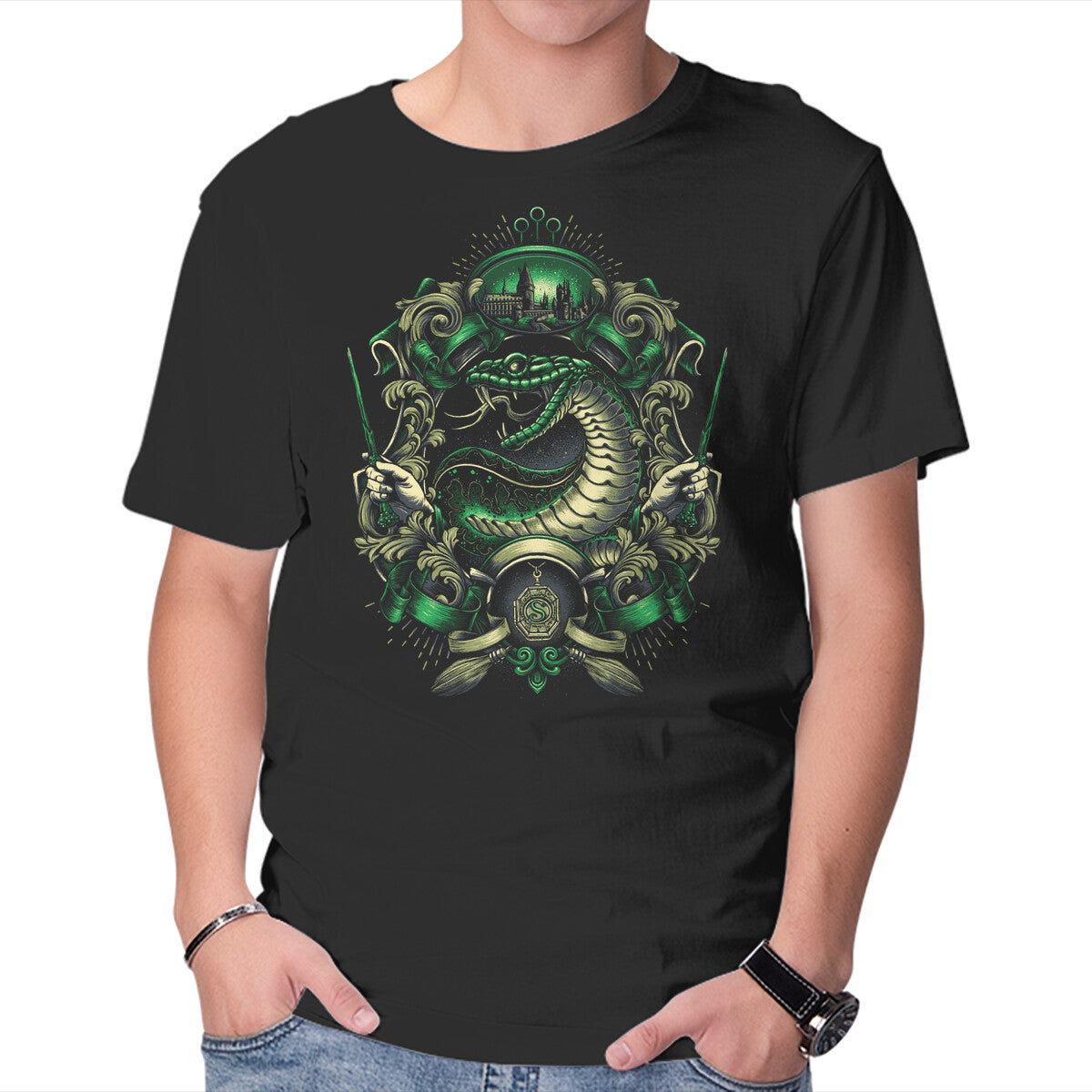 Unisex Crew Neck T-Shirt House of the Cunning Graphic Short Sleeve Casual Tee XL