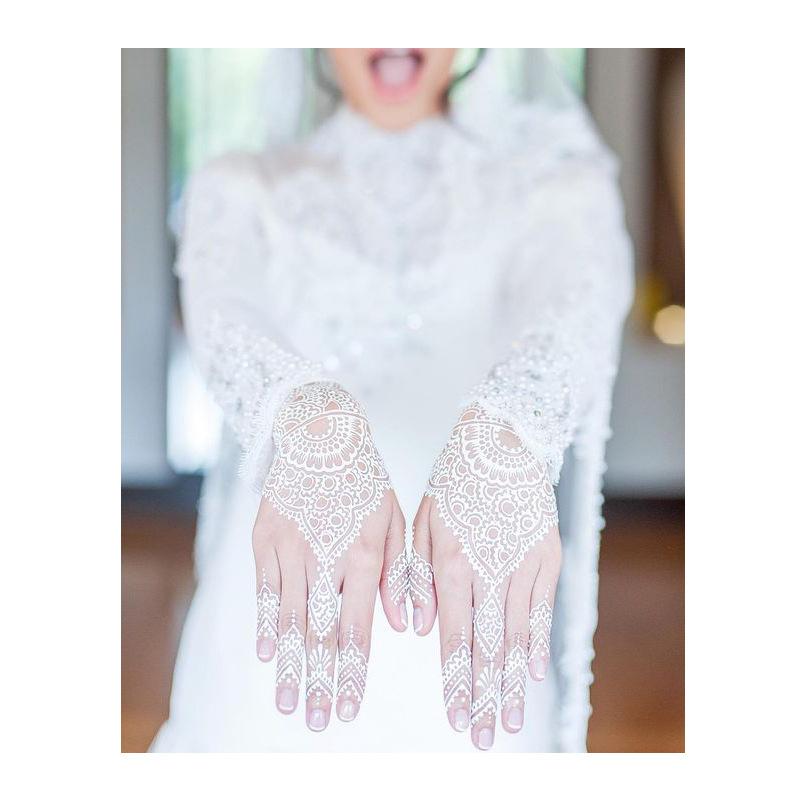 Black And White Lace Tattoo Sticker Wedding Bride Waterproof Tattoo Sticker Tattoo