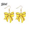 Women Earrings 1 Pair Sports Ball Bow Hook 2D Acrylic
