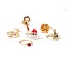 Happy New Year Lovely Santa Ornaments Charming 6pcs/set Women Ring Christmas Jewelry Cartoon Elk