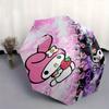 My Melody,Kuromi Automatic Folding Umbrella-Simple 8-Rib Design, Bright Cartoon Pattern, Durable Iron Frame, Suitable For Travel, Outdoor, B