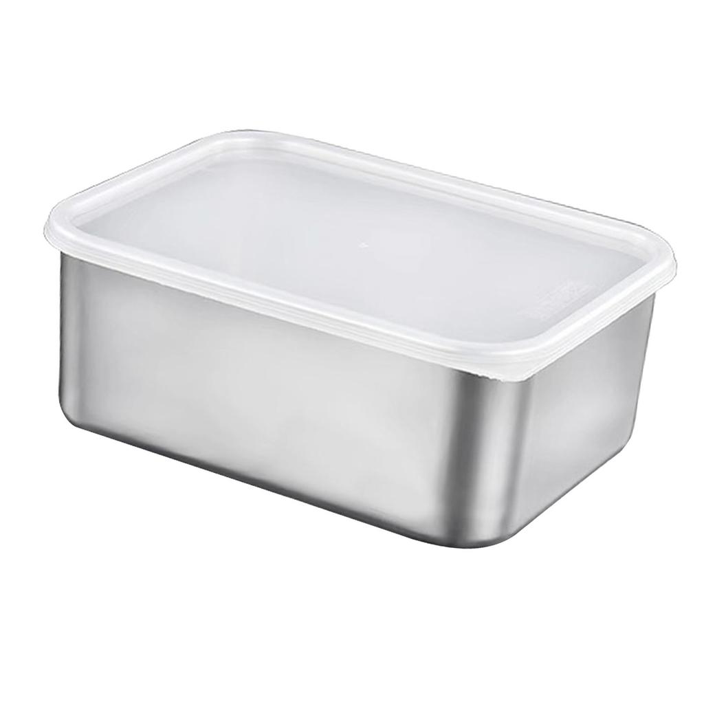 Food Storage Container with Lid 304 Stainless Steel Square Lunch Container for Fridge Outdoor