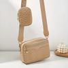 Stylish Quilted Crossbody Bag,Quilted 2-in-1 Shoulder Purse with Detachable Mini Pouch, Ideal for Women Everyday Work Travel