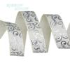 (10 Yards/lot) 25mm White Hot Stamping Silver Foil Grosgrain Ribbon Gift Wedding Ribbons Wholesale