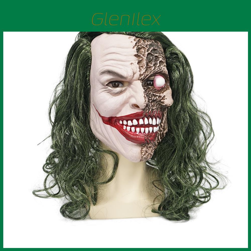 Latex Joker Head Mask With Large Eyes For Halloween Costume And Pranks