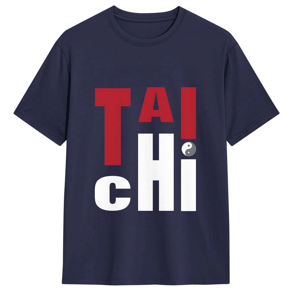 Unisexs TShirt Tai Chi Vintage Pure Cotton Tees Short Sleeve T Shirts Crewneck Tops 4XL 5XL 6XL
