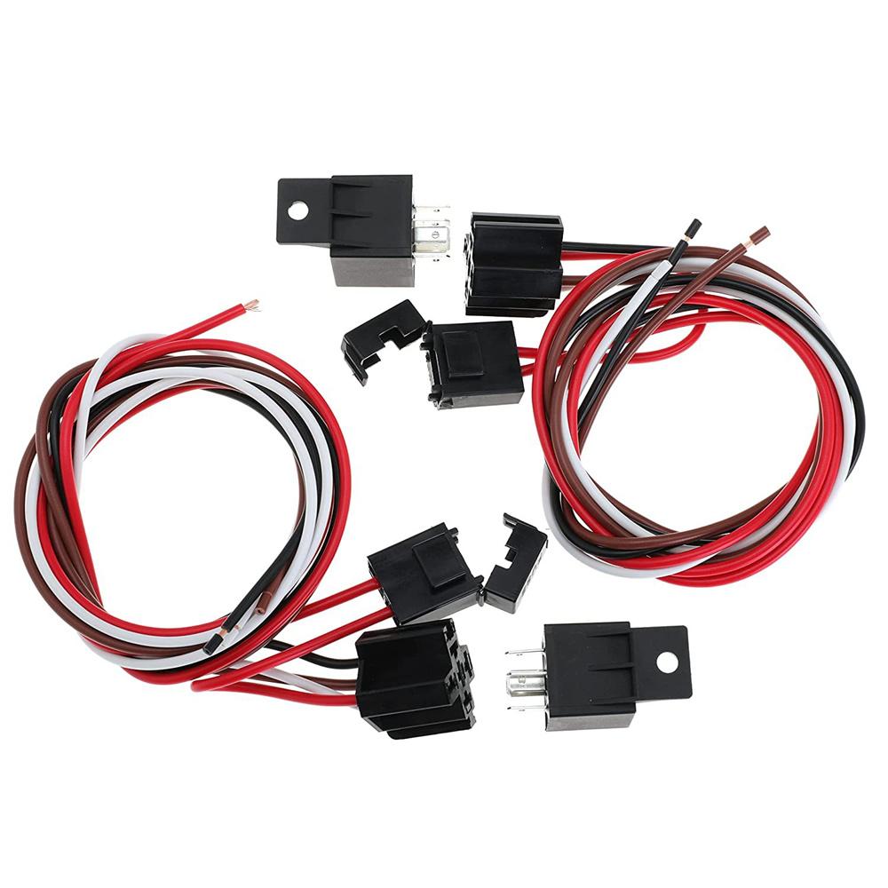 12V Dual Electric Fan Relay Kit w/ Temperature Switch for 10" 12" 14" 16" Fans