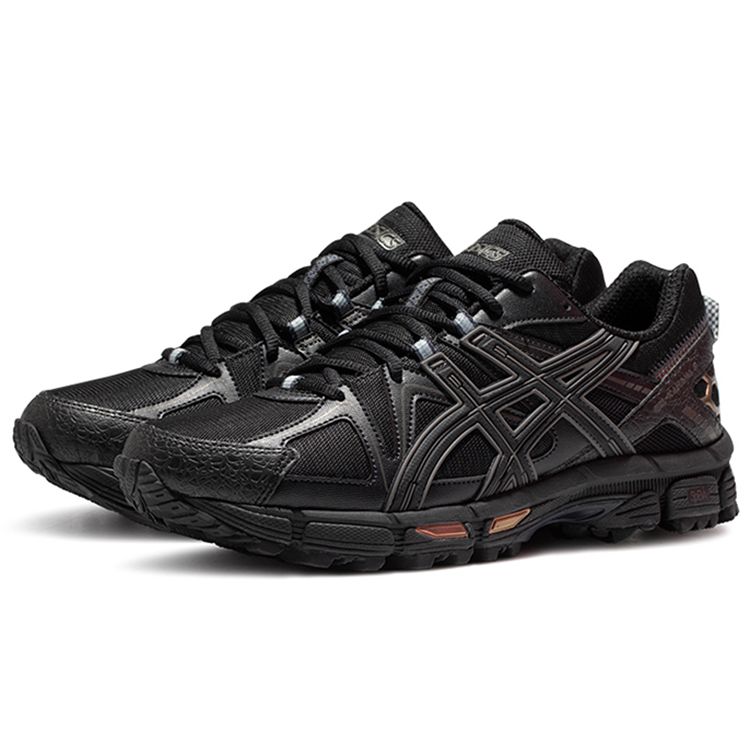 Asics Gel-Kahana 8 Pohodlná venkovní tkanina Syntetická kůže Nízké tenisky na krátké vzdálenosti Pánské tenisky Černá 1011B109-005