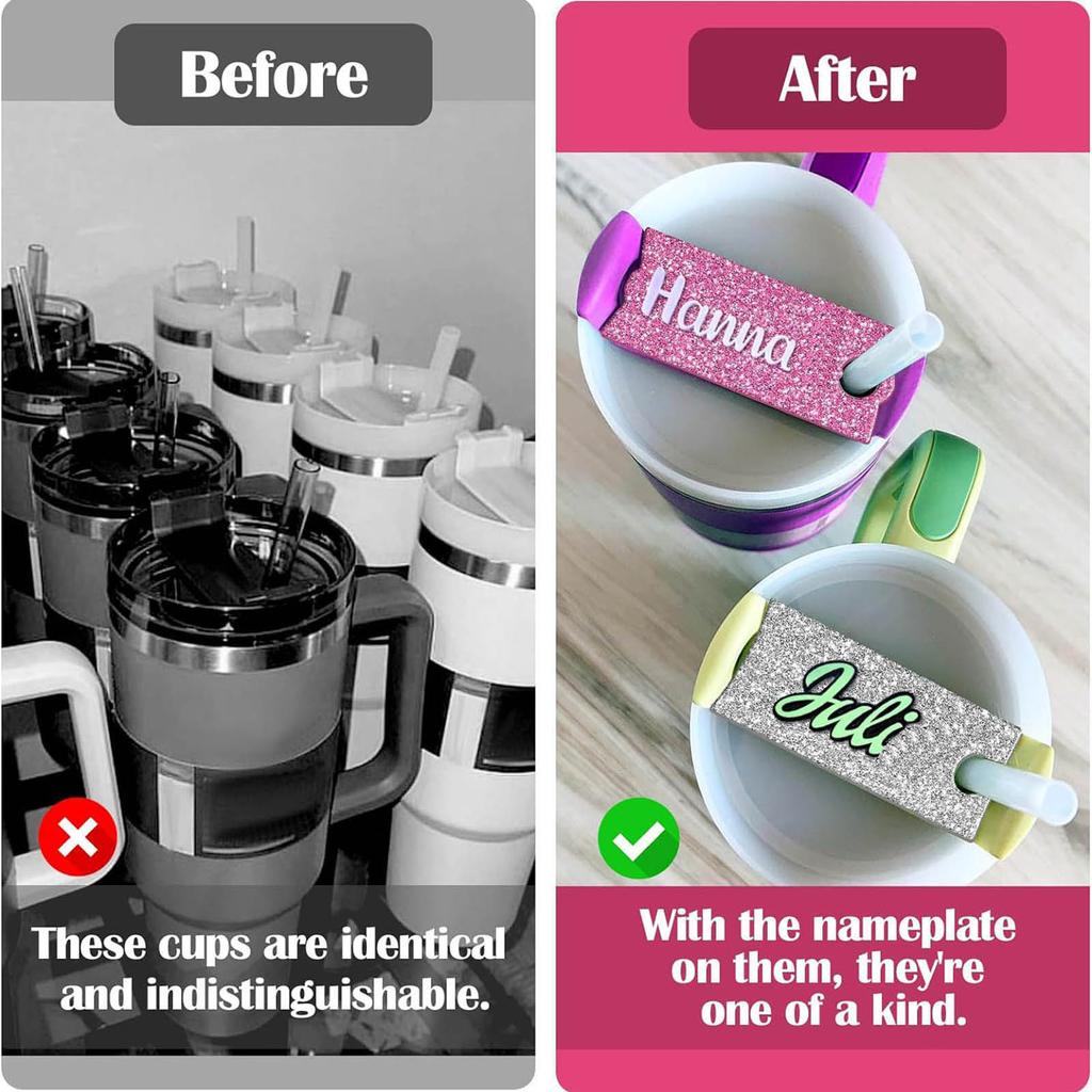 Pack of 12 Eye Catching Lid Labels Acrylic Decals Blank Cup Nameplate Acrylic Decorative Sheets Acrylic Material for Cup